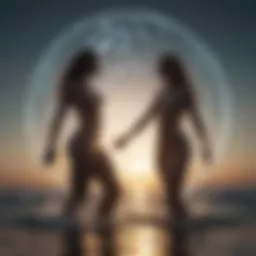 Abstract representation of Aquarius and Leo zodiac signs