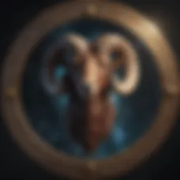 Abstract representation of Aries symbol in a cosmic setting