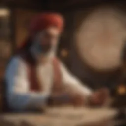 Astrologer studying Kundli charts