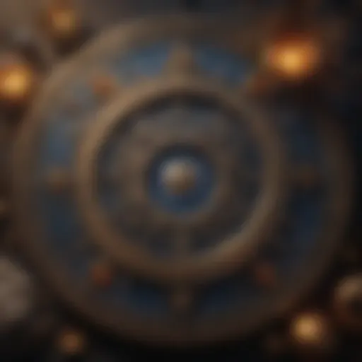 Astrological symbols intertwined with witchcraft elements