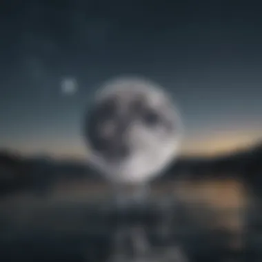 Celestial Elements: Moon and Water for Cancer Artistic representation of the moon and water for Cancer