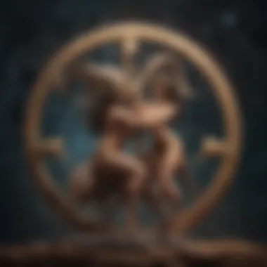 Astrological symbols of Capricorn and Aries intertwined in a celestial dance