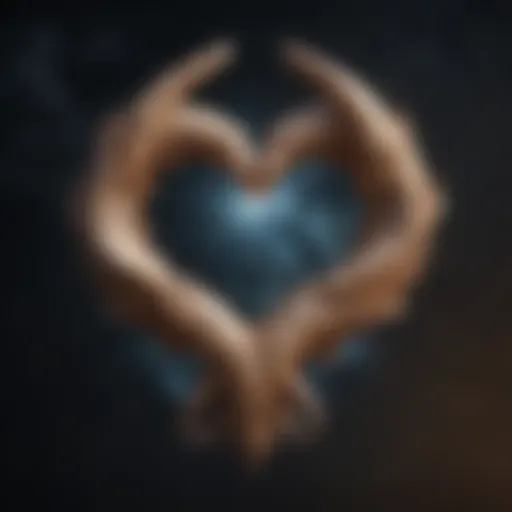 Capricorn symbol with intertwined hearts