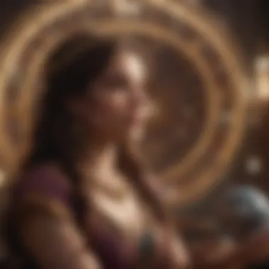 A mystical scene depicting the integration of astrology in career planning