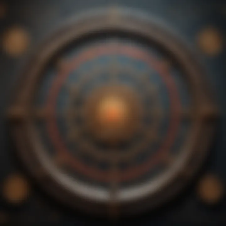 Intricate Chinese astrology chart with celestial symbols