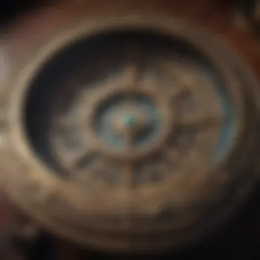 Mystical Chinese fortune telling compass with intricate details