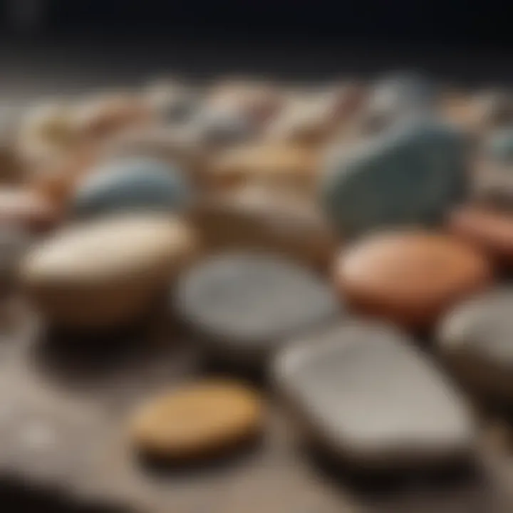 An artistic arrangement of stones representing different cultural significances.