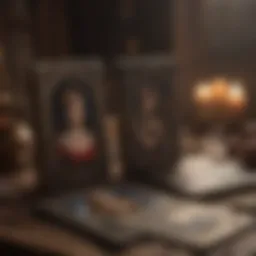 An elegant tarot spread showcasing relationship dynamics