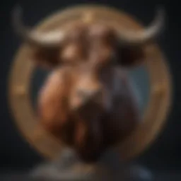 The astrological symbol of Taurus represented as a bull