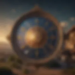 Celestial chart illustrating astrological signs and houses