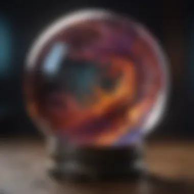 Crystal ball with mystical aura