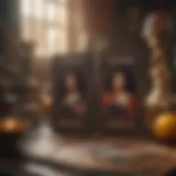 Tarot cards spread on a mystical table