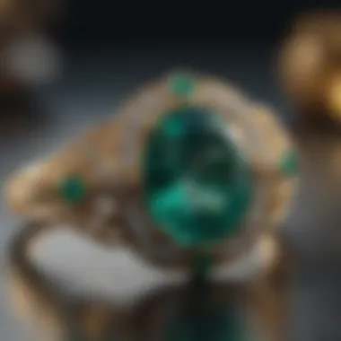 Emerald Stone Jewelry on Natural Background