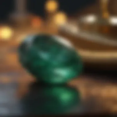 Emerald Stone in Meditation Setting