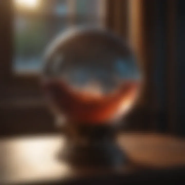 Crystal ball glowing with mystical energy for divination