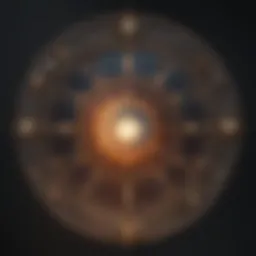 Astrological chart with celestial symbols