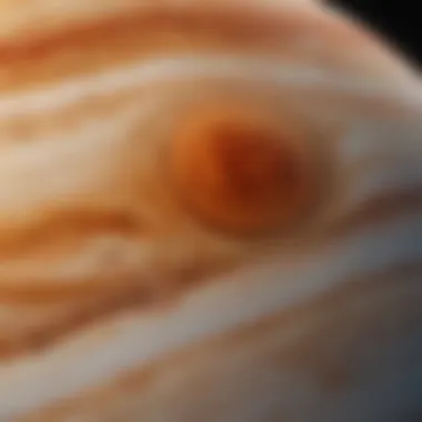 A detailed view of Jupiter's Great Red Spot, illustrating its magnitude.