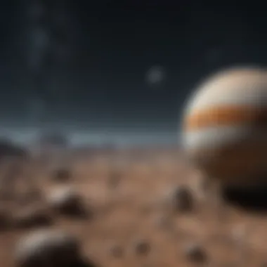 The Moons of Jupiter: Guardians of the Giant Artistic representation of Jupiter's moons orbiting the giant planet.