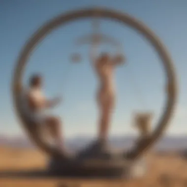 Balanced Relationships with Other Signs Illustration showing Libra interacting harmoniously with various zodiac signs