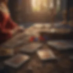 Intricate tarot spread focusing on love life