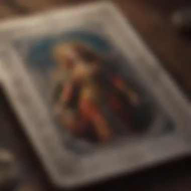 Close-up of significant tarot cards related to romance