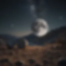 Lunar phases depicted against a starry night sky