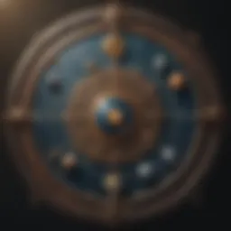 Celestial map illustrating astrological symbols and planetary positions