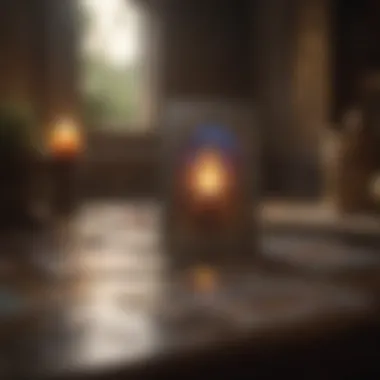 Meditative Space for Tarot Reflection A serene setting for meditation with tarot cards.