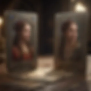 Digital Tarot: The Dual Path A digital tarot card spread showcasing binary choices