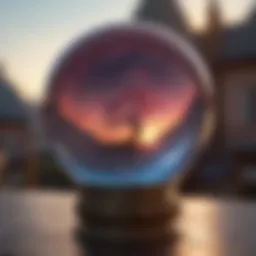 A mystical crystal ball with swirling colors and light
