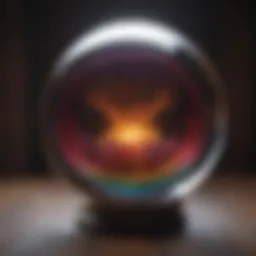 A crystal ball reflecting a vibrant array of colors, symbolizing insight and intuition.