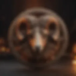 Symbol of Aries zodiac sign with a fiery background