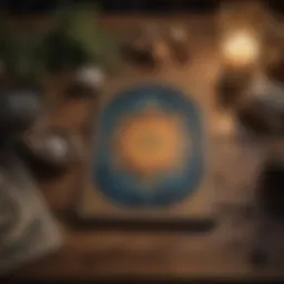 A mystical tarot card spread laid out on a wooden table, capturing the essence of daily insights.