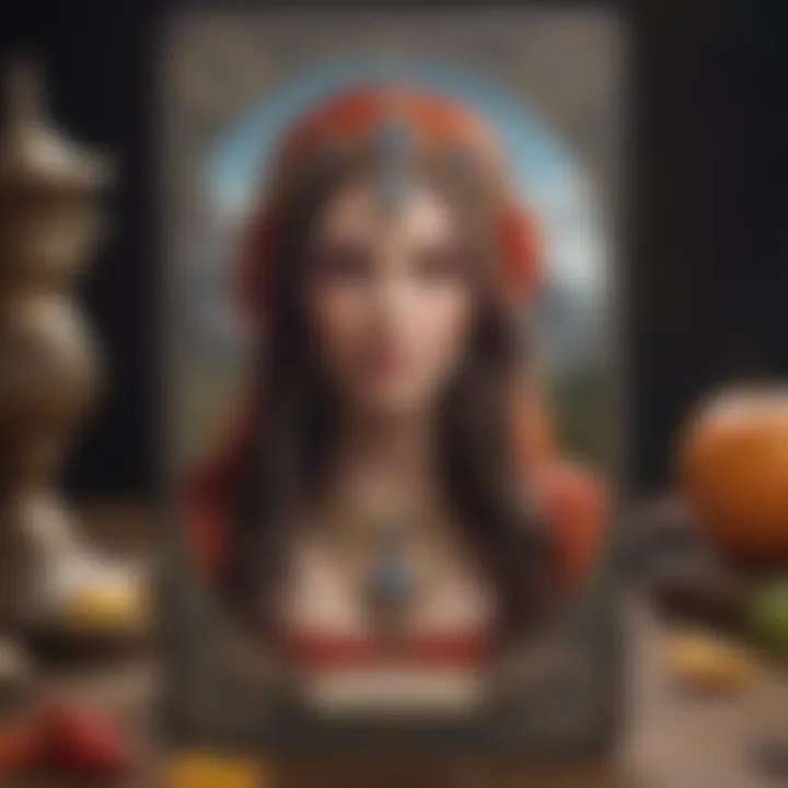An intricate tarot card design, showcasing the artistic elements that tell a story in readings.
