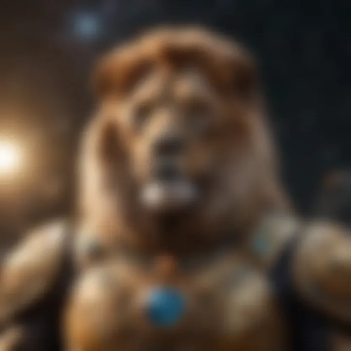 Celestial events influencing Leo, depicted with stars and astrological symbols