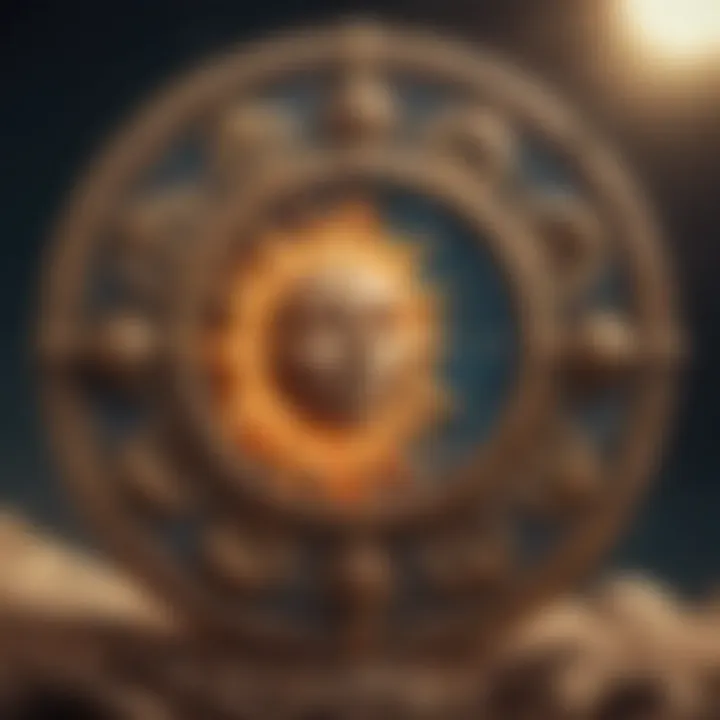 Sun, moon, and rising signs illustration