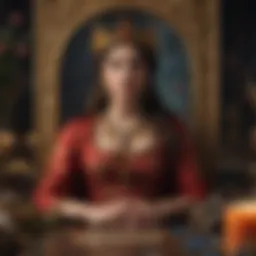 The Empress tarot card surrounded by symbols of love and growth