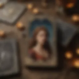 A detailed illustration of tarot cards featuring mythological symbols