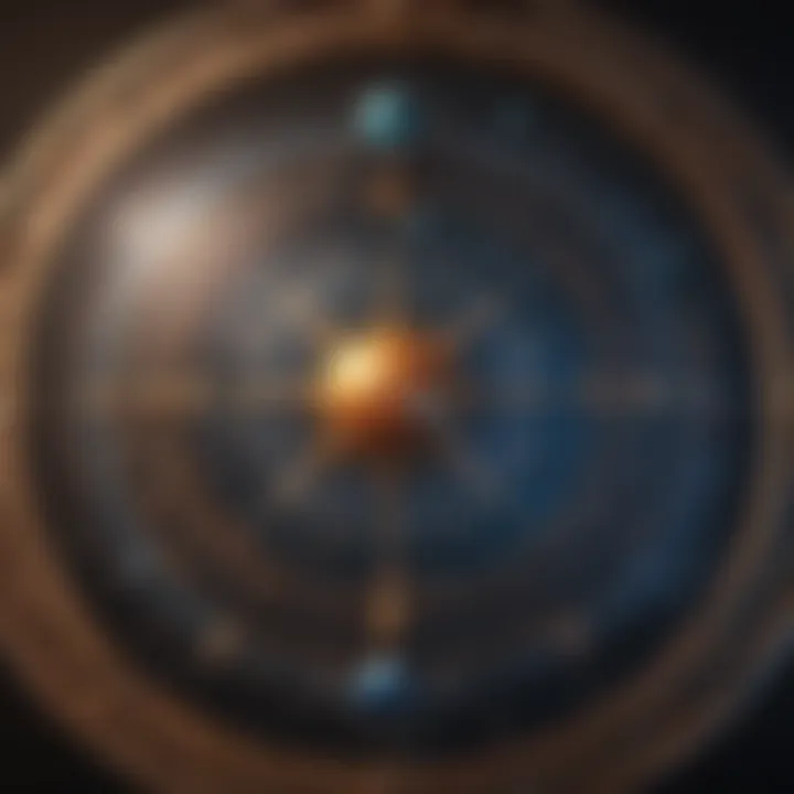 A depiction of a celestial map showcasing planetary alignments.