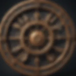 An intricate zodiac wheel illustrating various astrological signs.