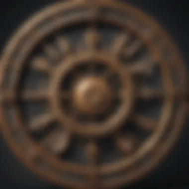An intricate zodiac wheel illustrating various astrological signs.