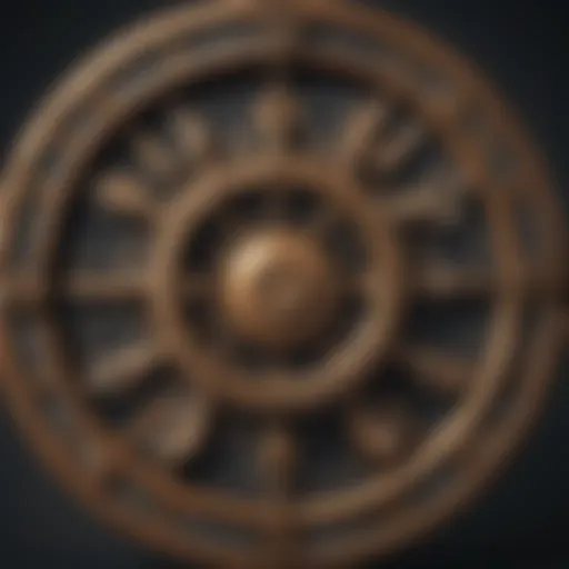 An intricate zodiac wheel illustrating various astrological signs.