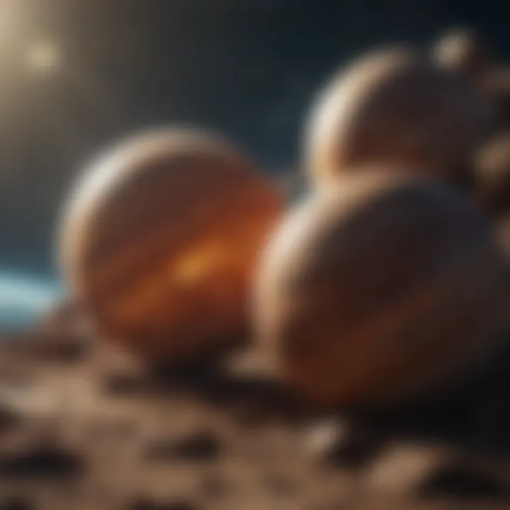 Celestial bodies representing different planets