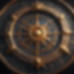 Astrological chart with celestial symbols