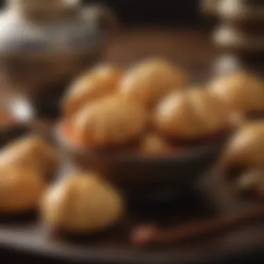 Cultural Fusion: The Journey of Fortune Cookies An artistic portrayal of a fortune cookie surrounded by traditional Chinese elements, reflecting cultural fusion.