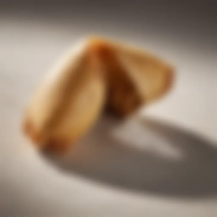 A close-up of a fortune cookie with a slip of paper inside, symbolizing mystery and anticipation.