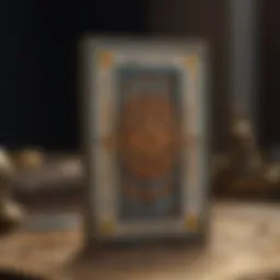 Artistic representation of a tarot card spread showing different symbols and meanings