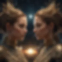 Illustration depicting the duality of Gemini with abstract artistic representation