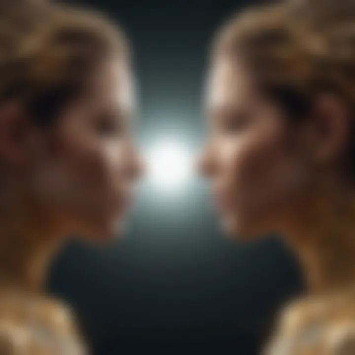 Gemini duality portrayed through a mirror reflection