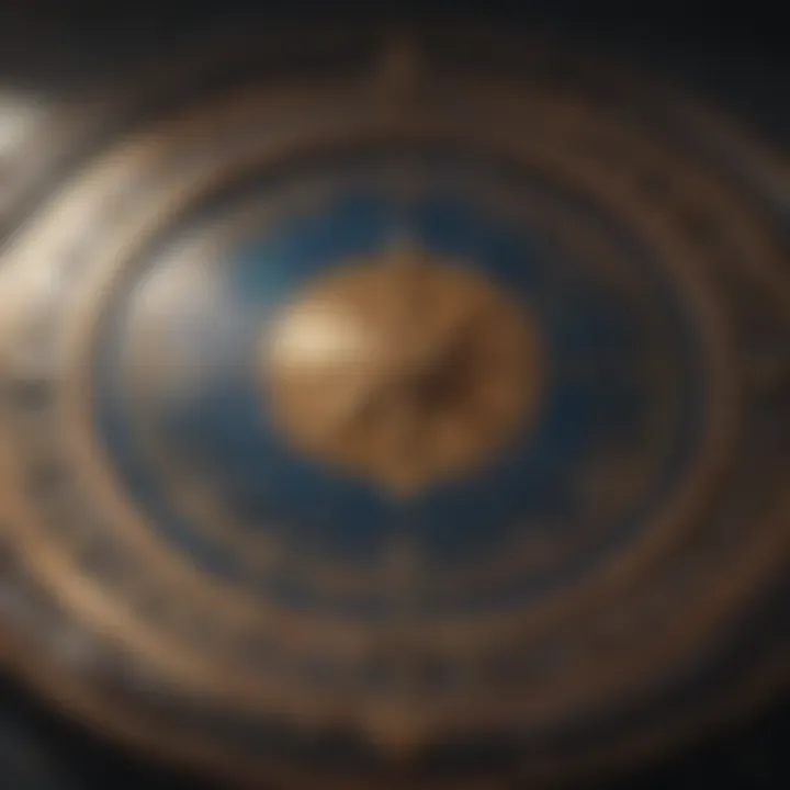 Astrological chart overlaying a world map